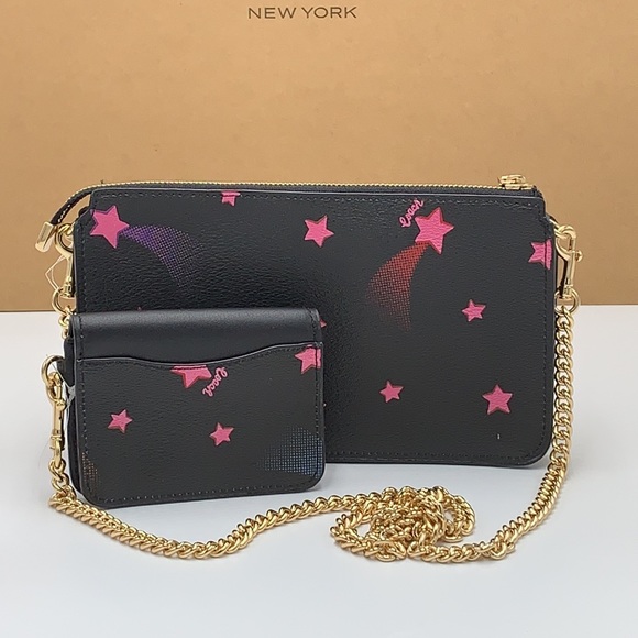 Poppy Crossbody With Card Case With Disco Star Print - Picture 9 of 16
